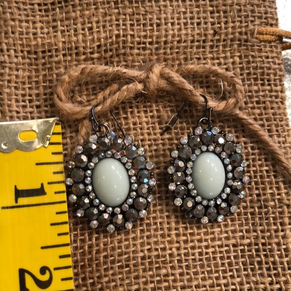 Sea Kissed Light Bluish Green & Crystal Earrings - Picture 4 of 8